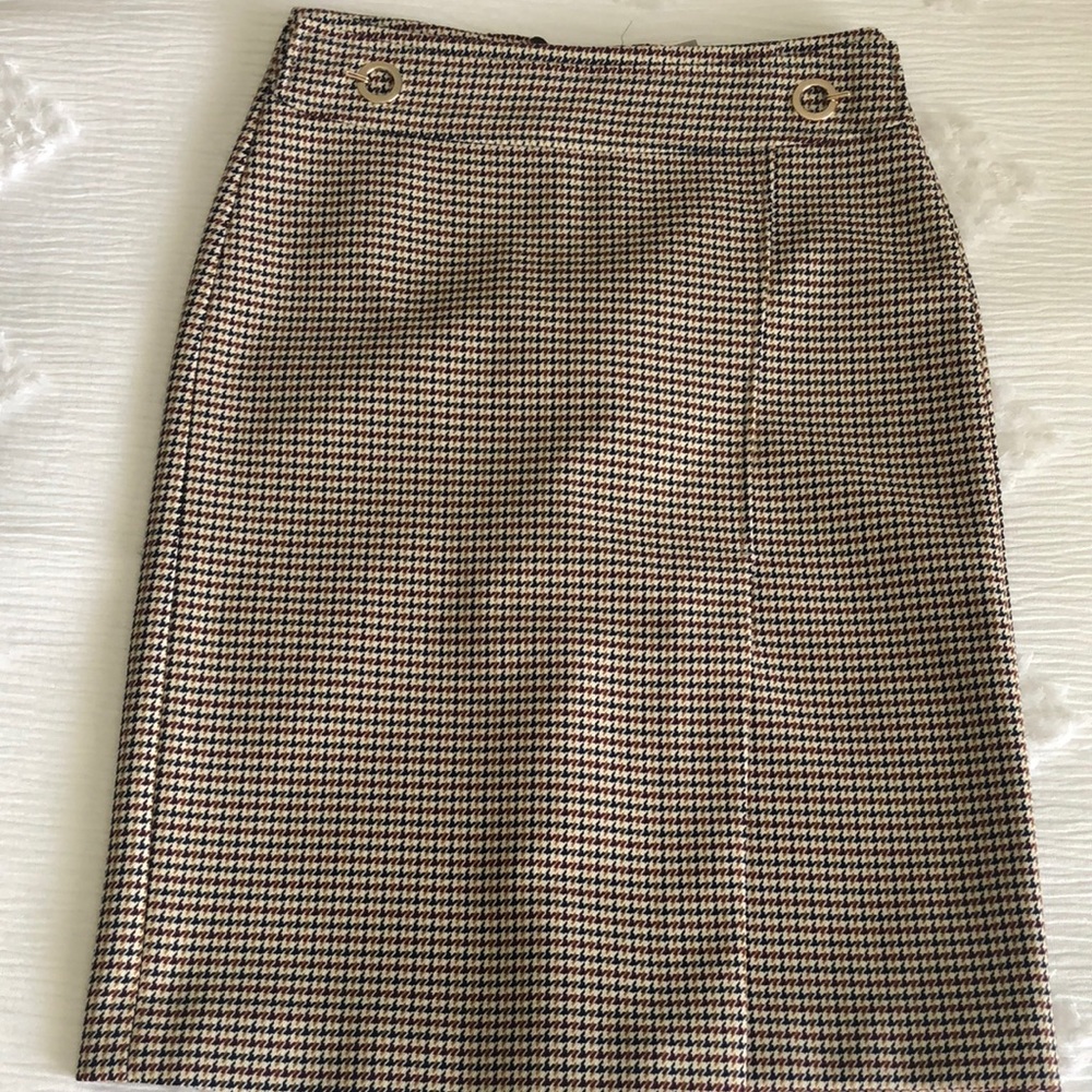 H&M plaid pencil skirt back zip up